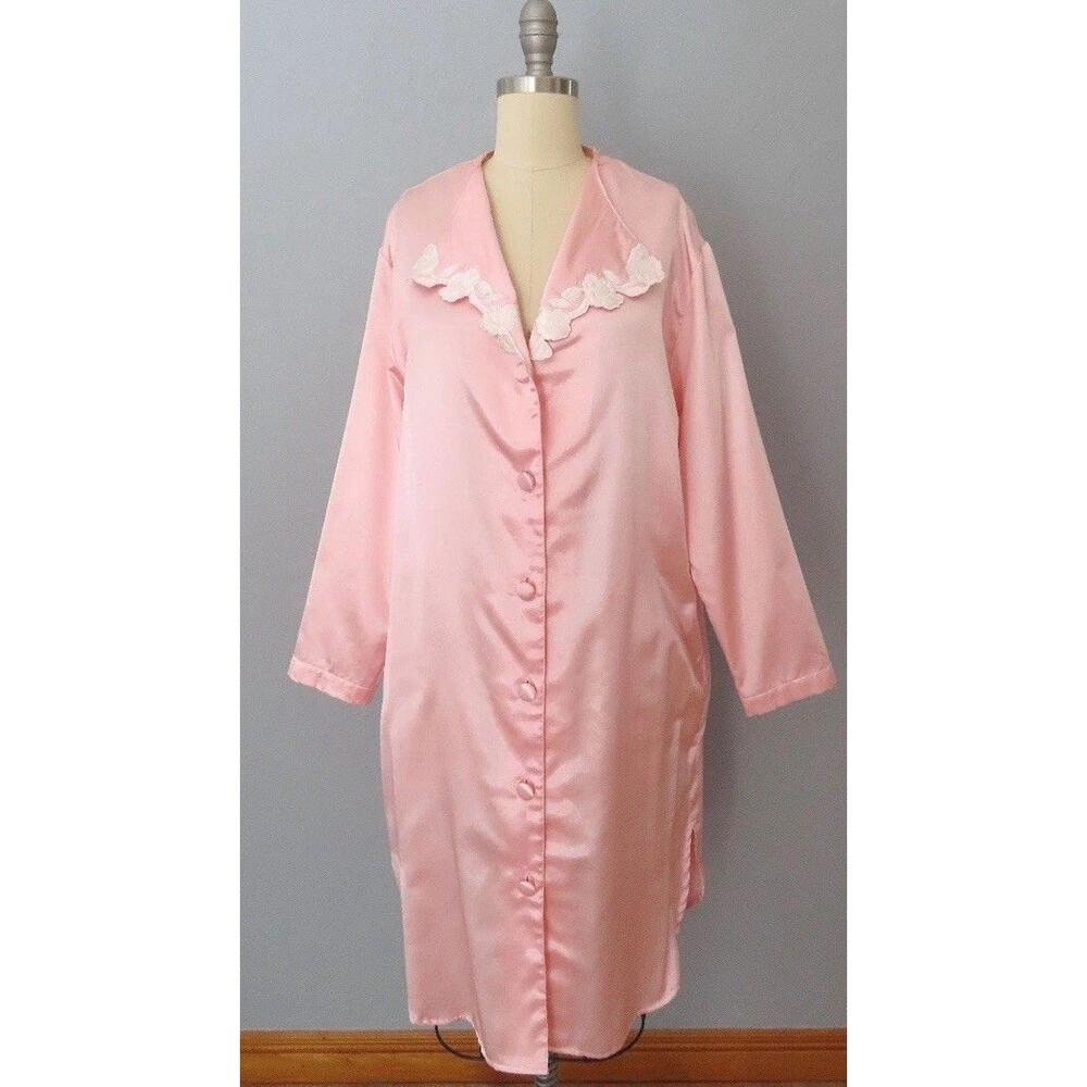 NWT VINTAGE Victoria Secret Gold Label Pink Cuddle Soft Satin Nightgown Small